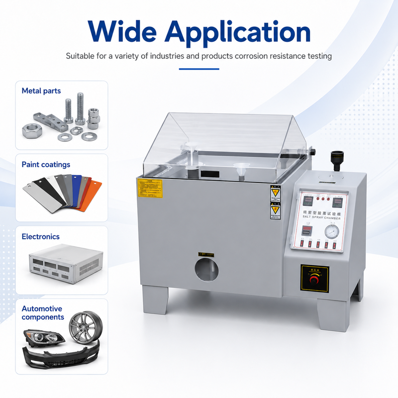 ASTM B117 ISO9227 সল্ট স্প্রে টেস্ট চেম্বার, নির্ভুল তাপমাত্রা নিয়ন্ত্রণ এবং সামঞ্জস্যযোগ্য পরীক্ষার সময় সহ