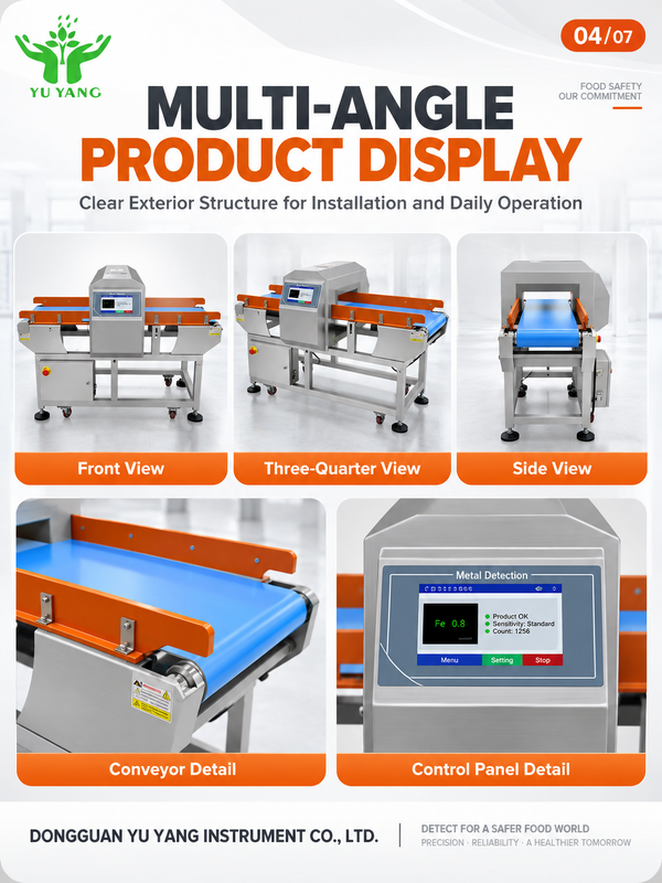 Tunnel Type Food Metal Detector Machine for Snack, Meat, Seafood Metal Foreign Object Detection